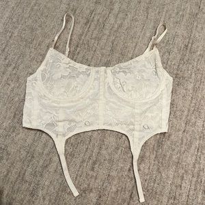 white lace corset top